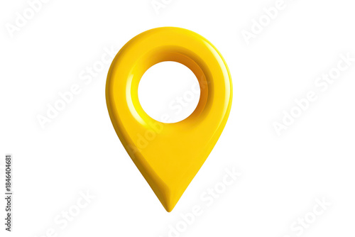 Free Download Bright yellow 3 D map pin icon with a dark background location marker - GFXLoad