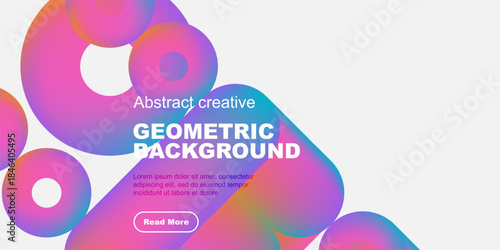 Abstract geometric shapes, vibrant colors, modern design. Text overlay promotes further exploration, clean aesthetic.