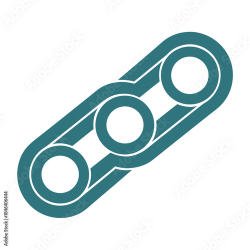 Three green circular links connected in a diagonal line