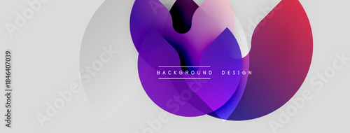 Abstract shapes overlap, creating vibrant gradients. White background provides contrast. Text reads background design. Modern visual composition.