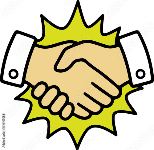 Business Handshake Agreement Icon for Partnership and Trust