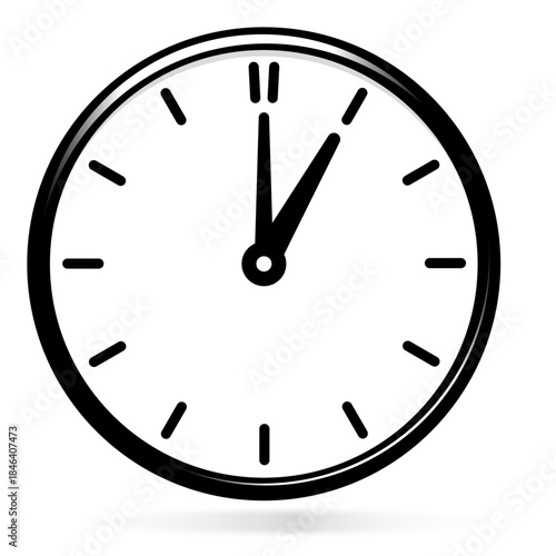 Wall clock 3d icon, 3D minimalist analog clock icon in modern vector style, featuring a round clock face with hour and minute hands. Clean and trendy design with subtle 3D shading on white background