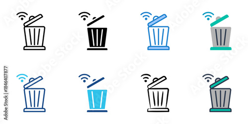 smart trash icons set multiple style vector collection. 
