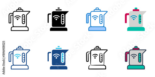 smart jar icons set multiple style vector collection. 
