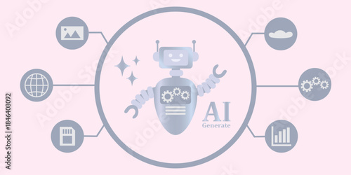 A robot with AI as an assistant in solving various problems