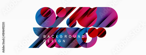 Abstract colorful design features dynamic shapes, gradients. Text reads background design. Modern visual element, vibrant, stylish.