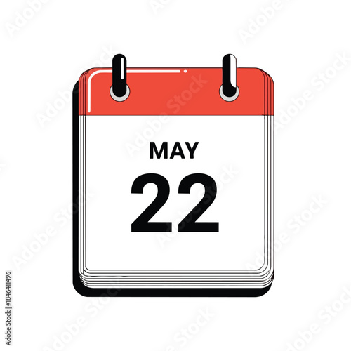 Digital calendar icon displaying May 22 with a clean design, ideal for marking events and important dates