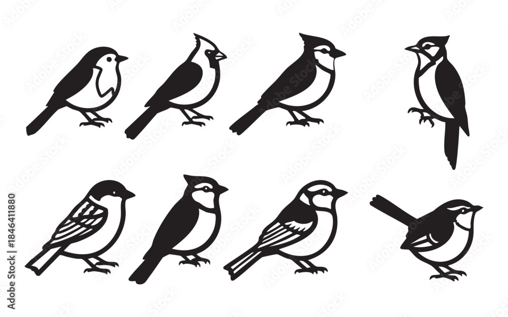 Obraz premium Bird Silhouette Vector Set