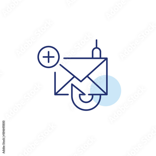 Phishing alert, add mail block, threat report, scam detected. Pixel perfect, editable stroke vector icon