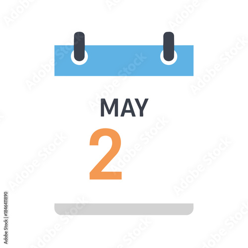 Minimalist May 2nd calendar date reminder icon symbolizing important deadlines and event notifications daily schedule planner appointment booking