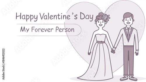 A smiling couple in a romantic pose with a giant pink heart background for valentine's day