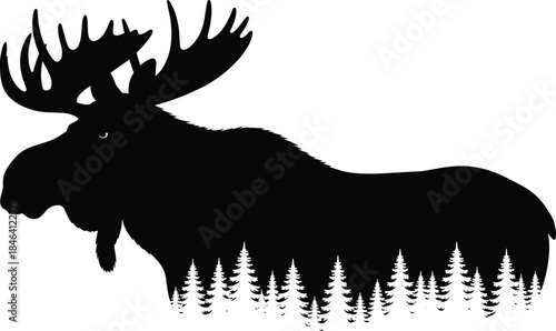 Black silhouette vector set of a fisherman holding a rod, a hooked fish, and a large fish, representing sport fishing, hobby, relaxation, and outdoor aquatic adventure