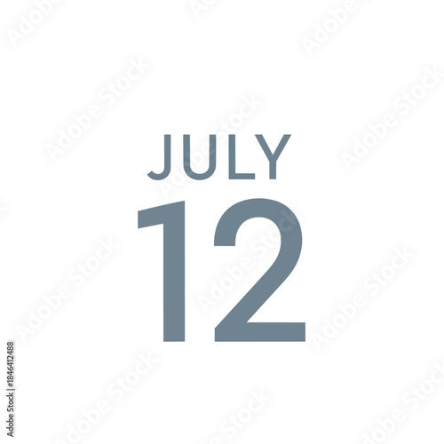 Minimalist digital calendar display of July 12, a clear temporal marker.