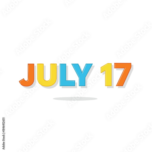 Vibrantly colored 'JULY 17' text conveying a significant summer date or special annual event representation.