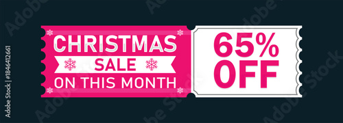 Christmas Sale 65% Off Monthly Discount Banner Promotion