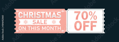 Christmas Sale This Month 70% Off Discount Promotional Banner