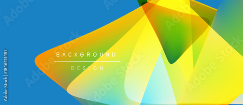 Abstract vector illustration. Bright colors blend, creating dynamic shapes. Text reads background design. Modern, vibrant visual element.