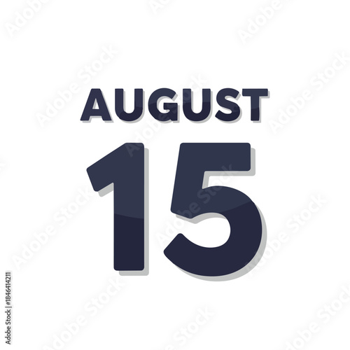 Displaying the fifteenth day of the eighth month, a digital representation of a specific calendar date in the middle of summer, indicating a