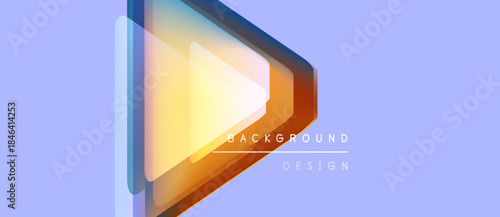Abstract geometric design. Layers create depth, warm colors dominate. Light source emanates from central triangle. Minimalist aesthetic, modern presentation.