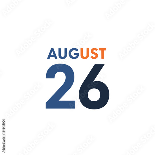 August twenty-sixth calendar date icon representing events and planning