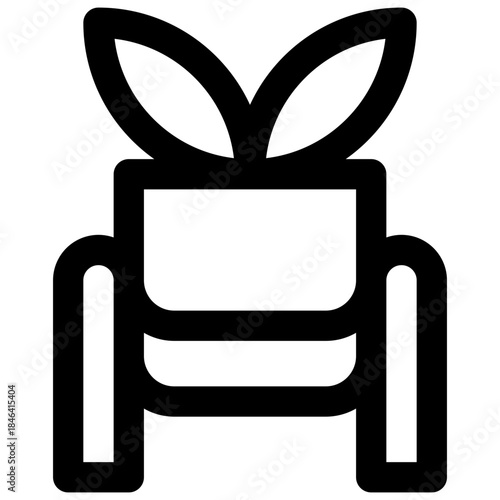 Indoor gardening. Editable stroke vector icon.