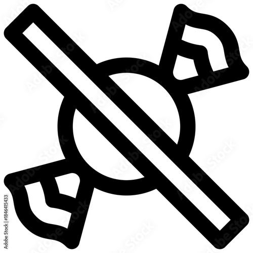 Eat less sugar. Editable stroke vector icon.