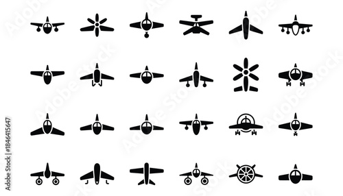 Collection of vintage airplane silhouettes