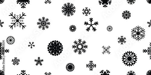 Winter snow endless pattern.Seamless pattern with snowflakes . Christmas snow repeating pattern.Vector
