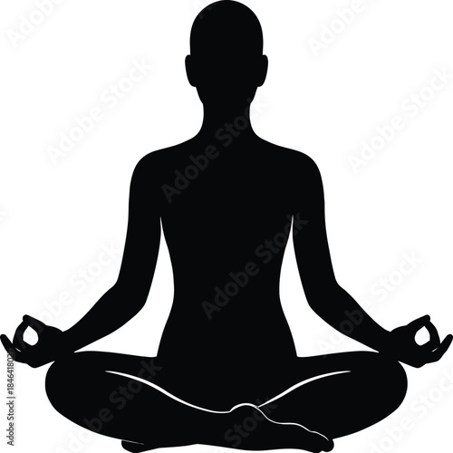 Silhouette of a woman in yoga position