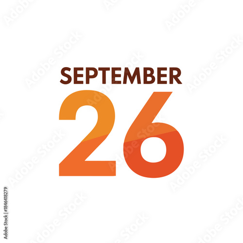 Striking visual of September 26, featuring a modern date display for calendar events