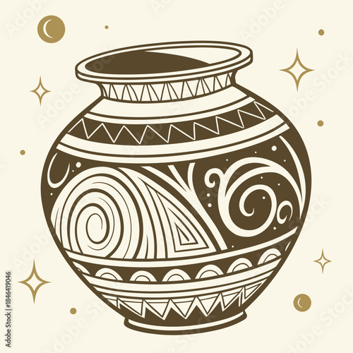 Large gold pot with galaxies shapes car large pot decorative 1