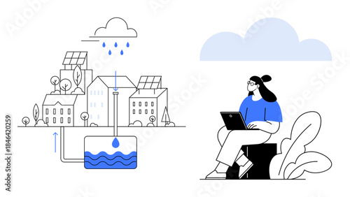 Rainwater harvesting. Rainwater harvesting for sustainable water management in urban areas, promoting eco-friendly practices. Rainwater harvesting systems for smart cities, renewable energy, green