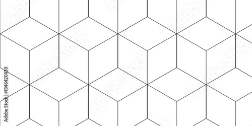Abstract background with hexagon cubic, modern polygonal pattern. Futuristic abstract honeycomb technology white background. Geometric pattern illustration mosaic, square and triangle wallpaper.