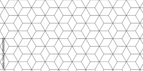 Abstract background with hexagon cubic, modern polygonal pattern. Futuristic abstract honeycomb technology white background. Geometric pattern illustration mosaic, square and triangle wallpaper.