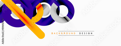 Abstract dynamic shapes, vibrant colors, modern design elements. Smooth curves, gradients create visual interest. Background suggests innovation, energy.