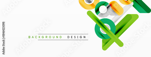Abstract colorful rectangles overlap white space. Minimalist design features text background, design. Bright hues create modern aesthetic.