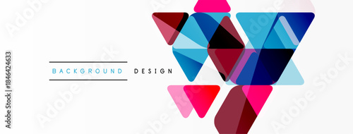 Abstract geometric shapes overlap, creating vibrant colorful design. White background provides clean contrast. Modern visual element.
