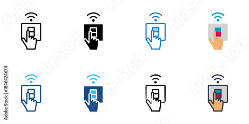 Smart switch icons set multiple style vector collection. 
