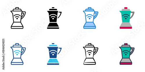 Smart blender icons set multiple style vector collection. 
