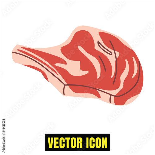 Appetizing raw beef steak with distinct marbling, perfect for culinary preparations and gourmet cooking Vector