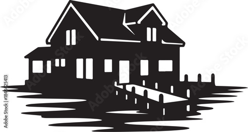 50 Flooded Home Silhouette Bundle
