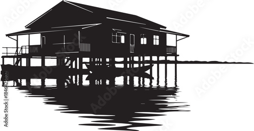 50 Flooded Home Silhouette Bundle
