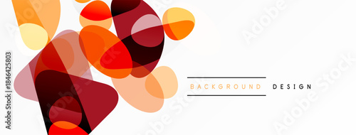 Abstract shapes overlap, creating warm color palette. Modern design element for backgrounds, banners, presentations.