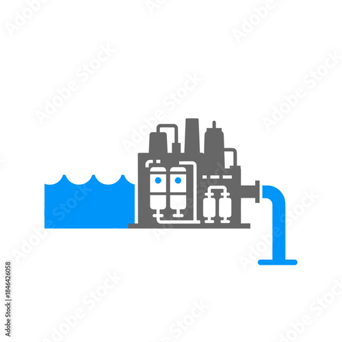 Industrial water treatment system in operation efficiently