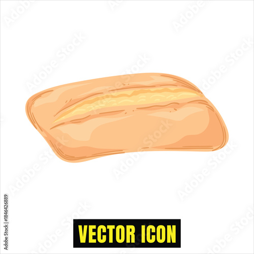 Freshly baked artisanal loaf of bread vector icon perfect for bakery and food designs Vector