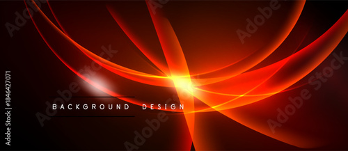 Abstract red light streaks over black background. Dynamic energy radiates from central point, creating modern design.