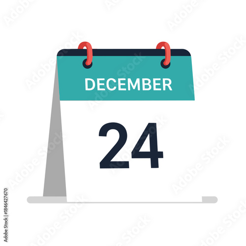 Minimalist flat design calendar graphic depicting December 24th a key date for holiday planning festive events and end-of-year scheduling commitments
