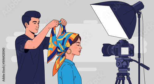 Behind The Scenes Fashion Photoshoot With Stylist And Model