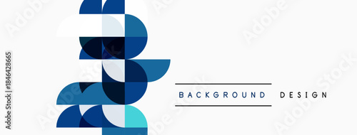 Abstract geometric shapes, blue tones, white background. Modern design element, clean aesthetic, simple composition.