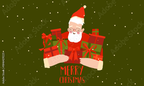 Santa Claus holding Christmas Gifts